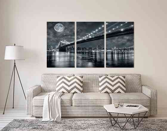 Модульная картина в гостиную / спальню   Місто вночі     ART-316_3A 70х130 см Киев