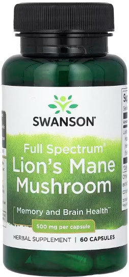 Ежевик гребенчастый Swanson Lions Mane Mushroom 500mg 60caps Киев - изображение 1