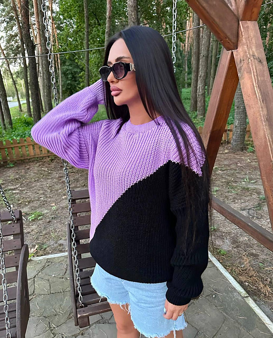 Жіночий модний светр двоколірний. 44-56р Київ - фото 4