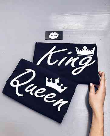 Парні футболки для хлопця та дівчини — King/Queen Чернівці