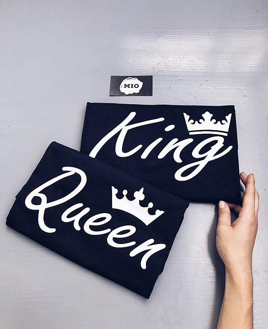 Парні футболки для хлопця та дівчини — King/Queen Чернівці - фото 1