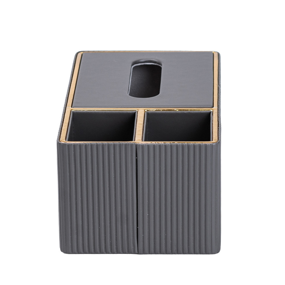 Салфетница-органайзер из эко-кожи 3 отделения 27*14*10.5 см Серый HP9191 Киев - изображение 3
