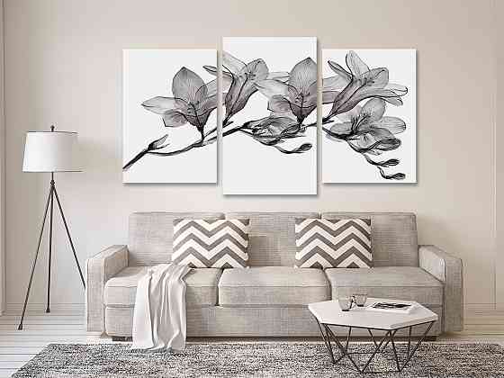 Модульная картина в гостиную / спальню Квіти  Art-598_3 100x150 см Киев