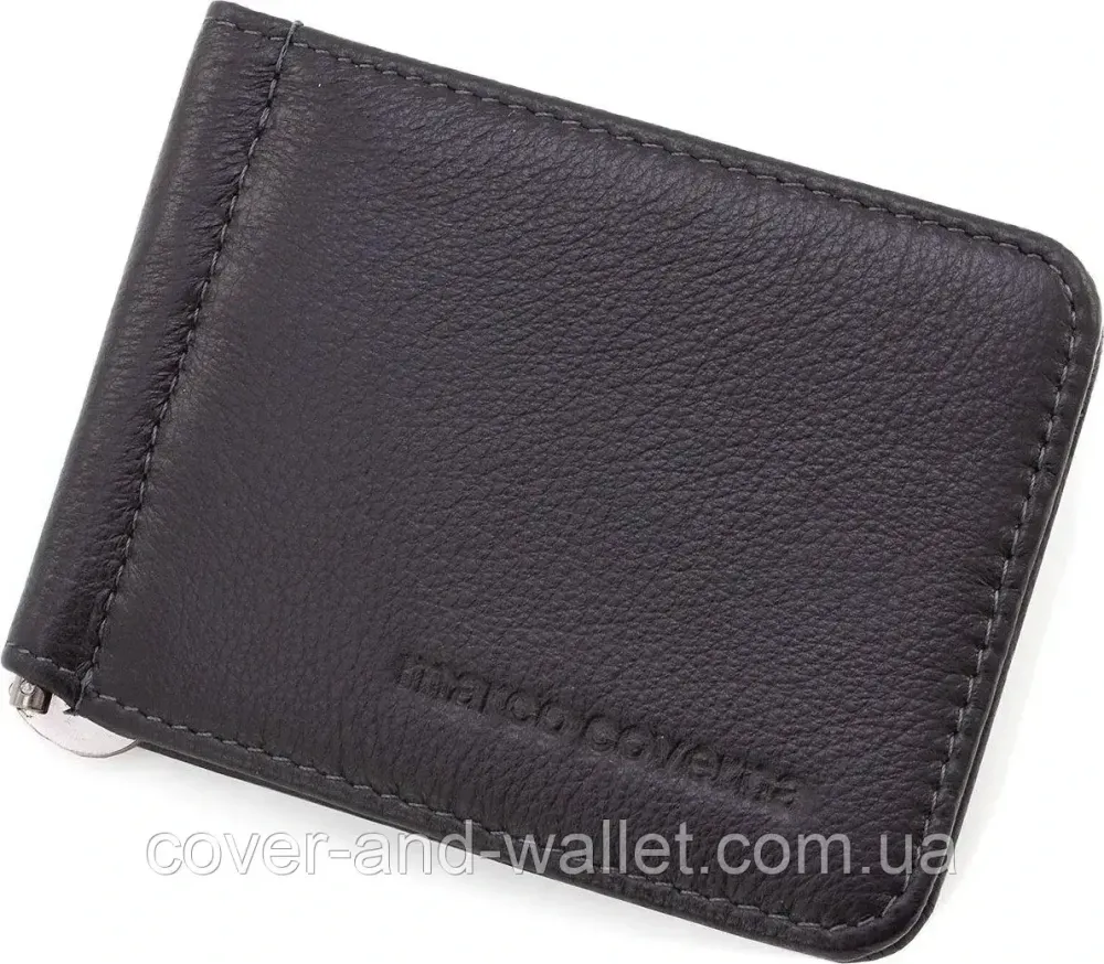 Тонкий шкіряний затискач для грошей на магнітній застібці Marco Coverna 22-125 Київ - фото 2