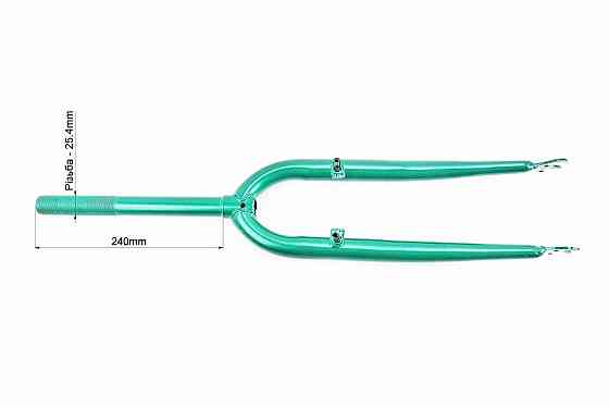 Вилка 26" з різьбою 1" (25,4мм), шток 240мм, V-brake, зелена Київ