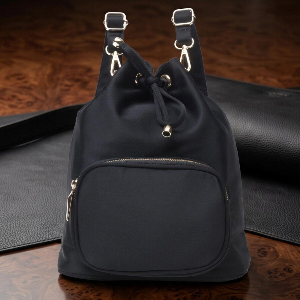 Рюкзак женский нейлоновый Vintage 14871 Черный Киев - изображение 10