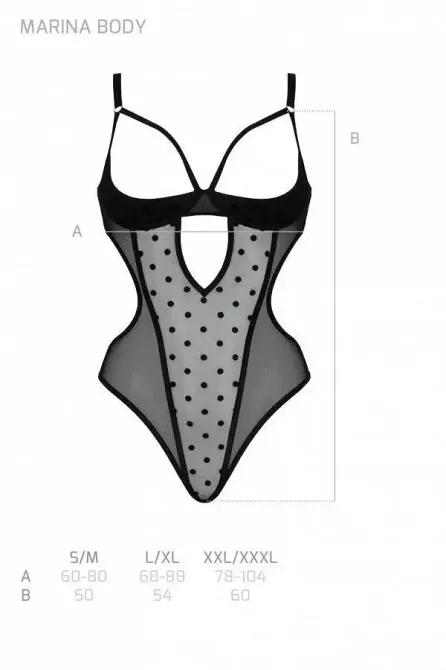 Боді MARINA BODY black S/M - Passion Львов - изображение 5