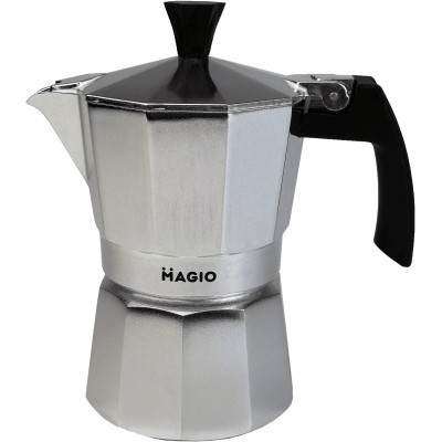 Гейзерна кавоварка Magio Срібляста 3 порції 150 мл (MG-1001) Вінниця - фото 1