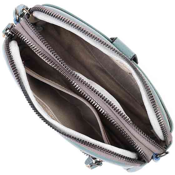 Модная сумка-клатч в стильном дизайне из натуральной кожи 22087 Vintage Серо-голубая Киев