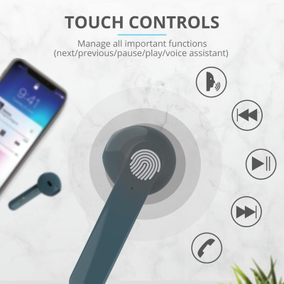 Навушники Trust Primo Touch True Wireless Mic Blue (23780) Вінниця - фото 5