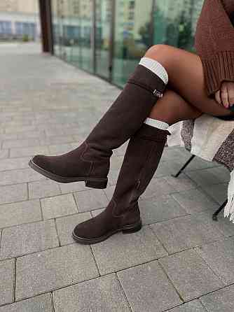 Чоботи жіночі M.KRAFT 9551 шоколадні (зима євро-хутро, замша натуральна) (6156) Коломия