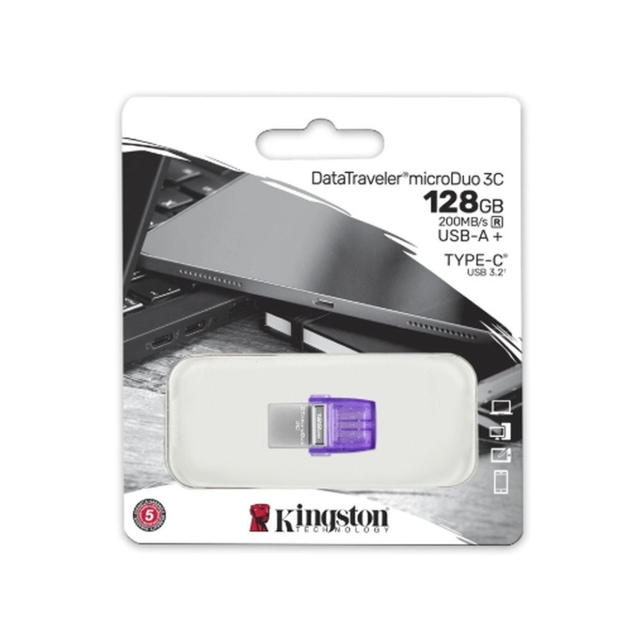 Флеш-накопичувач Kingston USB 3.2 DT microDuo 3C 128GB (Type-A/Type-C) (200Mb/s) Киев - изображение 2