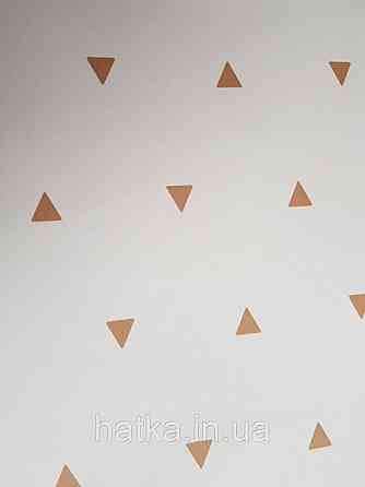 Шпалери флізелінові дитячі Caselio Our Planet 0.53х10 геометрія трикутники коричневі на білому Київ