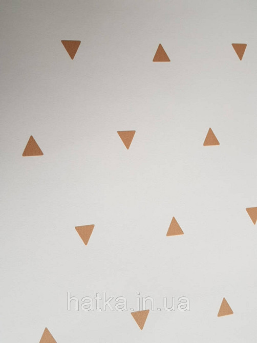 Обои флизелиновые детские  Caselio Our Planet 0.53х10 геометрия треугольники коричневые на белом Киев - изображение 1