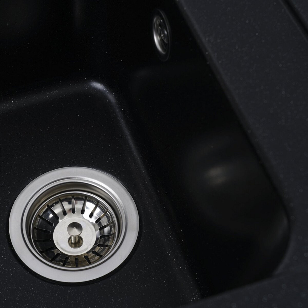 VALESO Гранітна мийка для кухні VALESO KORRADO 4050 матова Чорний металік Коломыя - изображение 6