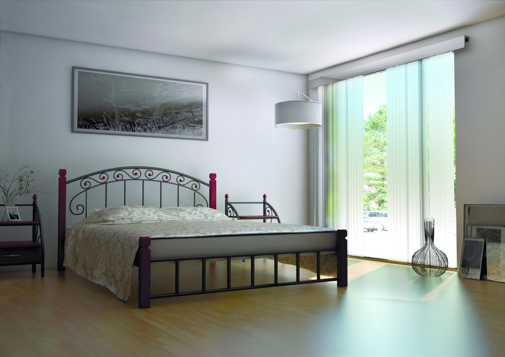 Кровать Афина (маталлическая) на деревянных ногах ТМ Металл Дизайн. 180х190, Щит ДСП Харьков - изображение 1