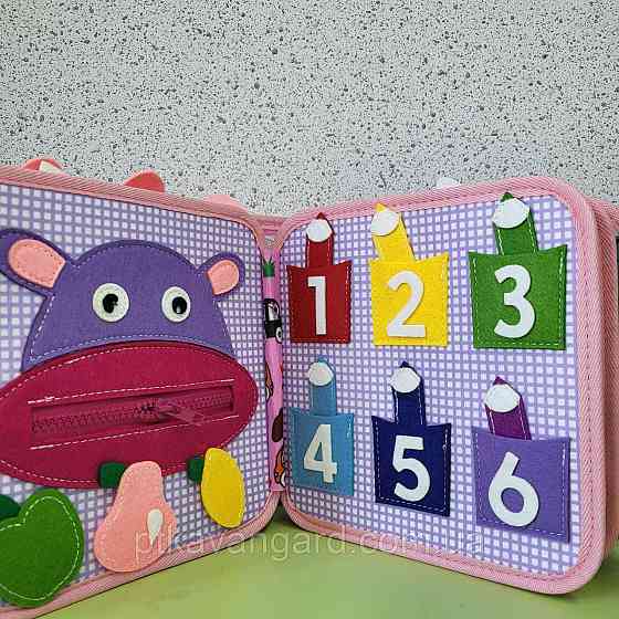 Книга бізіборд фетрова розвиваюча "Зайчик" м'який сортер на липучках C 74034 рожевий Хмельницький