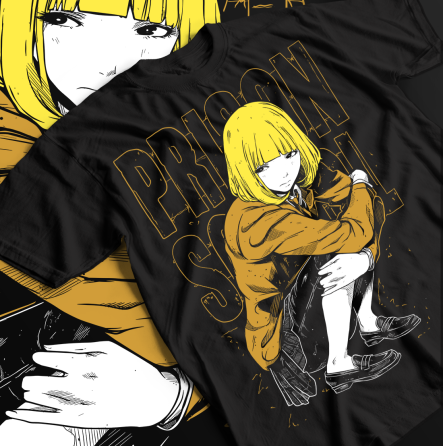 Футболка для мальчика аниме Аниме Присон Скхоол Хана оверсайз (рост от 165 до 180 ) Черний AnimeJ0669m Днепр