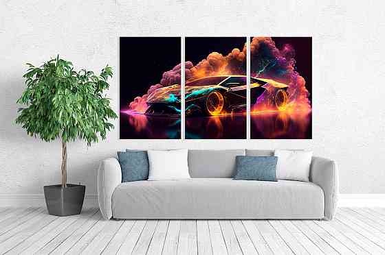 Модульна картина у вітальню/ спальню  Машина     ART-119_3A Київ