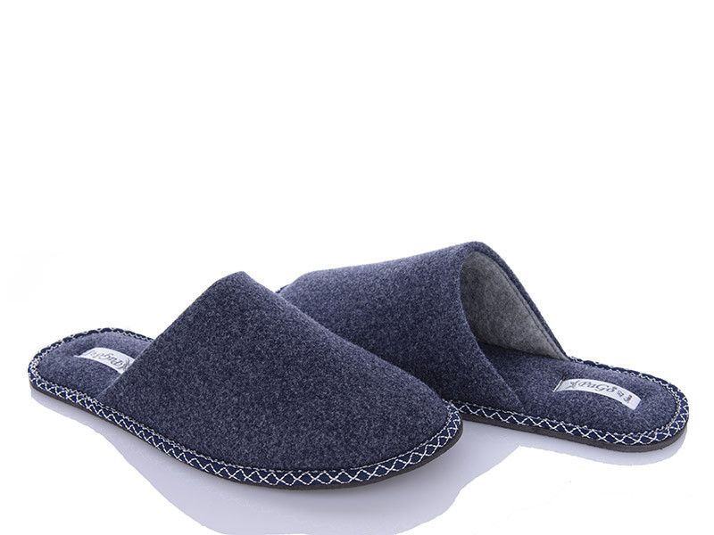 Тапочки домашние мужские комнатные закрытые PaGo синий войлок размер 44 Одесса - изображение 1