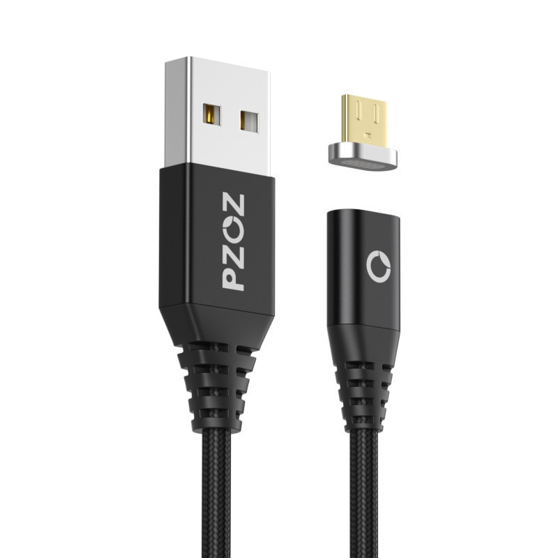 Магнітний кабель Micro USB PZOZ для заряджання і передачі даних (Чорний, 1м) Николаев - изображение 1