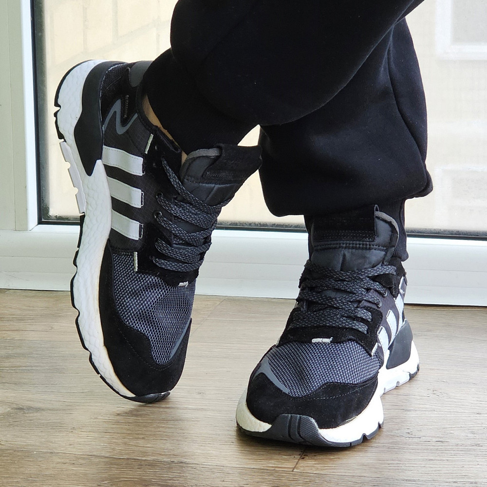 Летние Кроссовки Adidas Jogger Сеточка Чёрные Адидас Беговые Лёгкие (размеры: 41,42,43,44,45) Видео Обзор Днепр - изображение 8