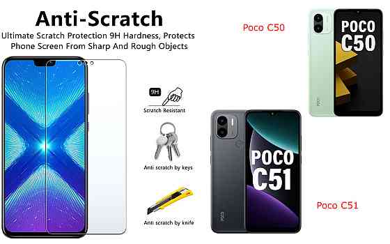 Захисне скло NeoGlass для Poco C50, Poco C51 – надпрозоре та стійке Київ