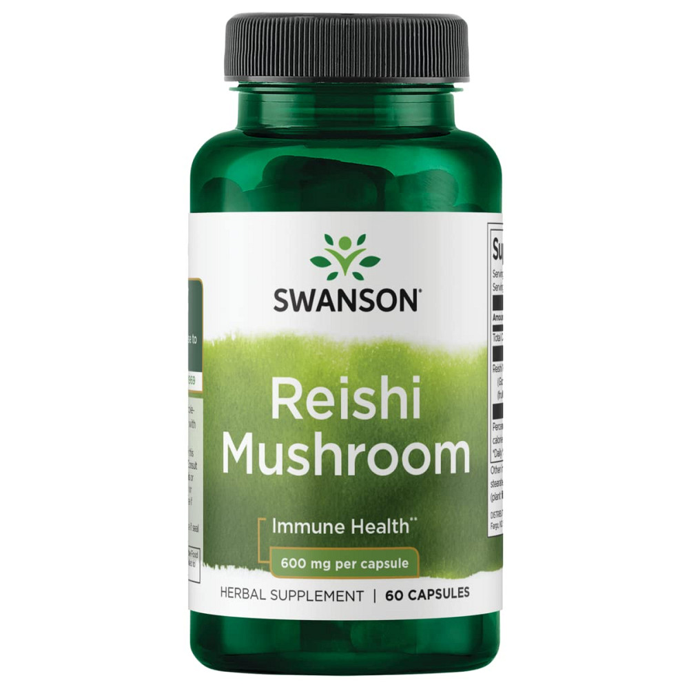 Рейші Swanson Reishi Mushroom 600 mg 60 Veg Caps Луцьк - фото 1