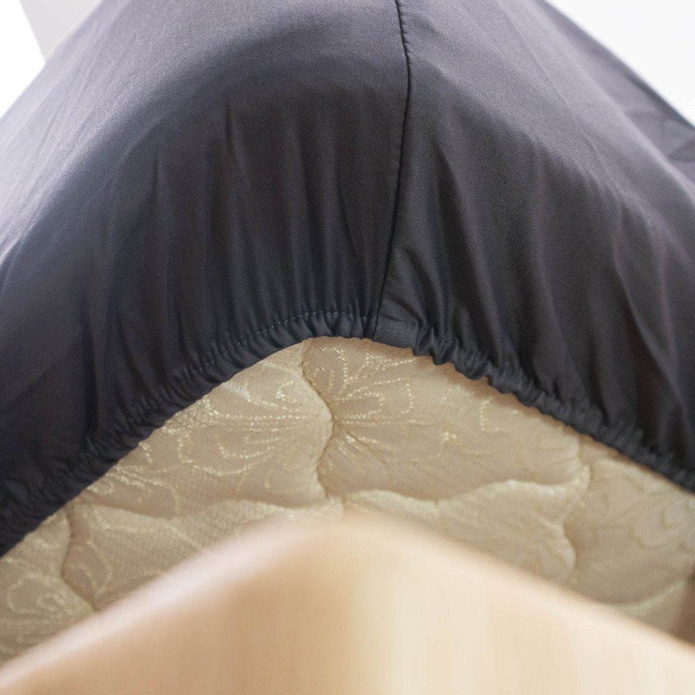 Простынь на резинке двуспальная сатин 100% хлопок 160х200х35см 125г/м2 (Графит) Сумы - изображение 8