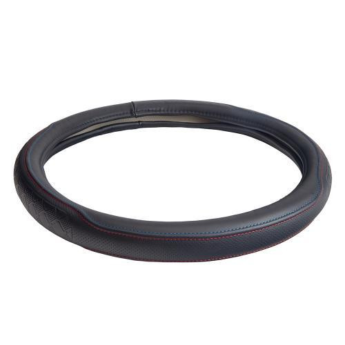 Чохол на кермо VLOD-24LC7 BK M, шкіра, чорний, один шов, бокове оздоблення Харків - фото 3