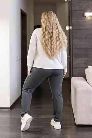 Жіночий спортивний костюм двонитка "Foll" | Норма і батал Графіт, 54-56 Київ