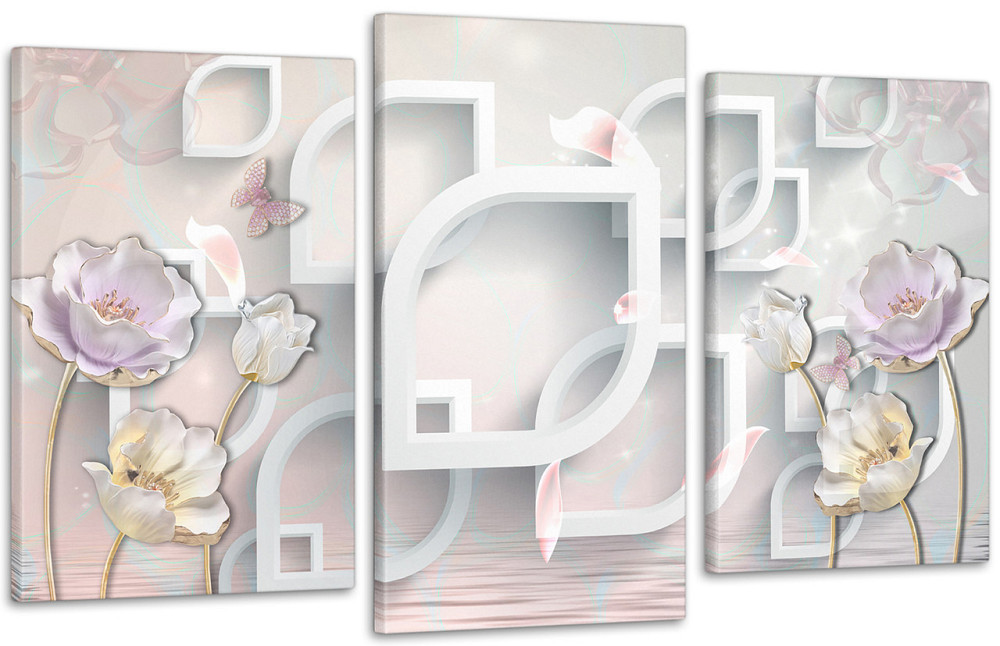 Модульна картина Квіти Абстракція Art-18_3 Київ - фото 1