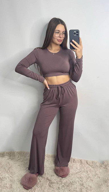 Стильный женский костюм из трикотажа вискоза Мокко M-L Харьков - изображение 1