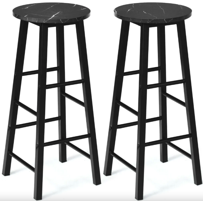 Комплект стільців Costway Eugad з підставкою для ніг чорний Київ - фото 2