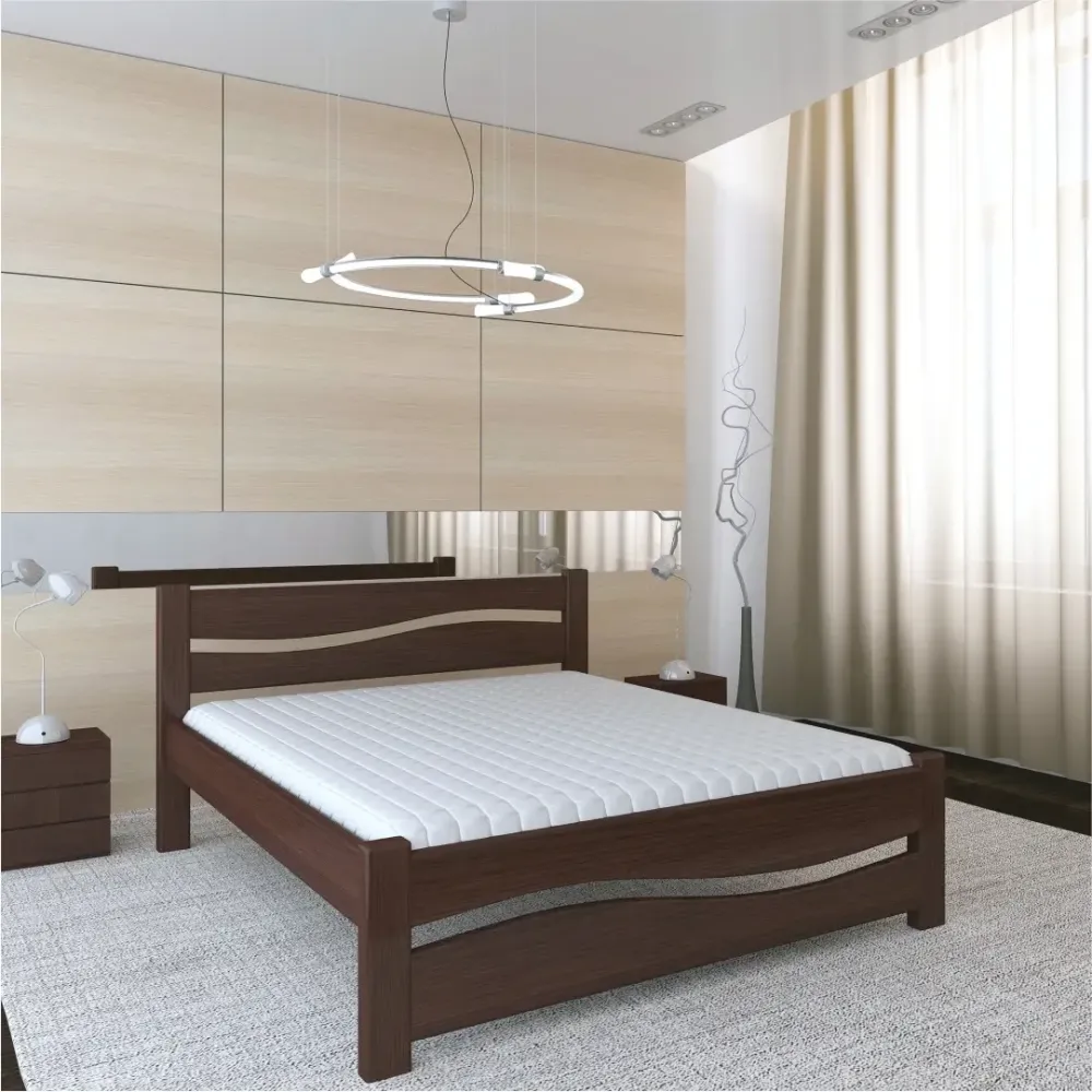 Деревянная двуспальная кровать Волна. Харьков - изображение 1