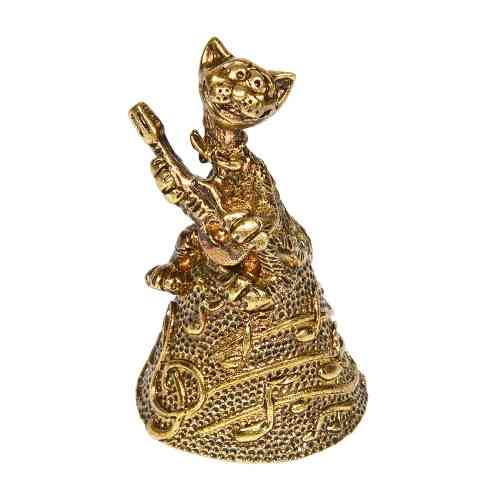 Колокольчик из бронзы Кот Гитарист Киев