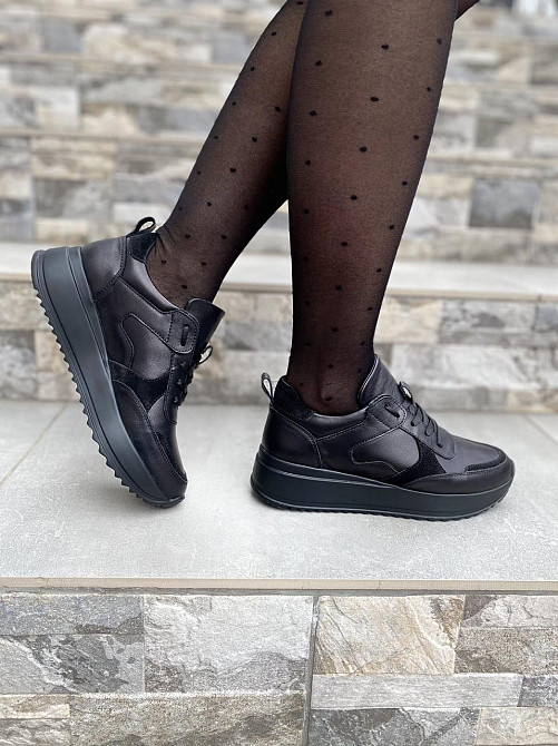 EMELI Кросівки жіночі EMELI 055 чорні (весна-осінь, шкіра+замша натуральна) (4394) лише 36р.38р Коломыя - изображение 8