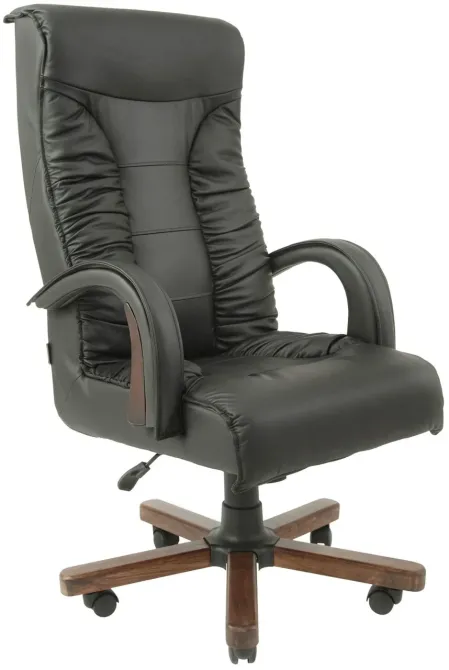 Офисное Кресло Руководителя Richman Onyx Fly 2230 Wood М2 AnyFix Черный Киев - изображение 1