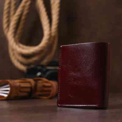 Портмоне Shvigel Кожаное Бордовое (16505) Винница