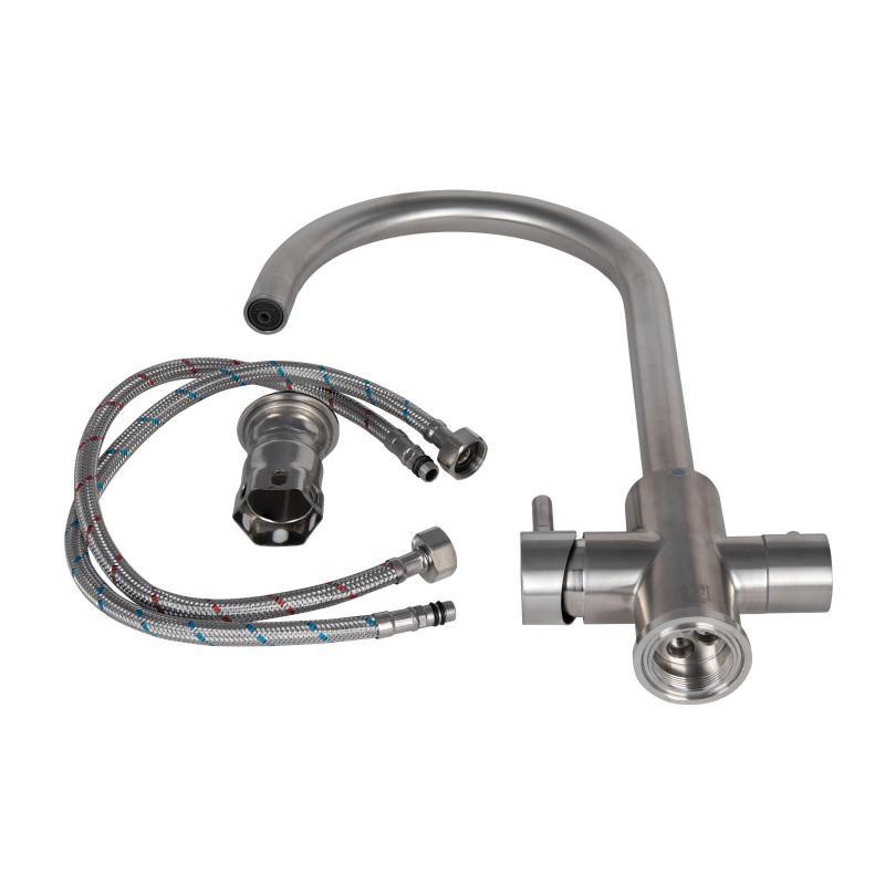 Смеситель для кухни на 2 воды Lidz Aria 24U-SFS c подключением к фильтру, сатин Киев - изображение 5