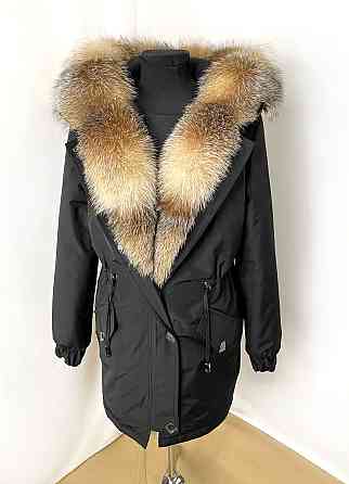 Парка женская мех блюфрост Черный р52 75см Харьков