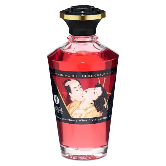 Розігрівальна олія Shunga Aphrodisiac Warming Oil – Sparkling Strawberry Wine (100 мл) без цукру Львів