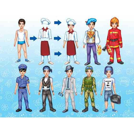 Дитяча гра на магнітах Вибери професію. Тарас 800200, 8 комплектів одягу Вінниця