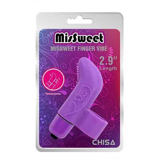 Вибратор для клитора на палец Chisa Mis Sweet Finger Vibe с рельефом, фиолетовый Sex Aura Киев