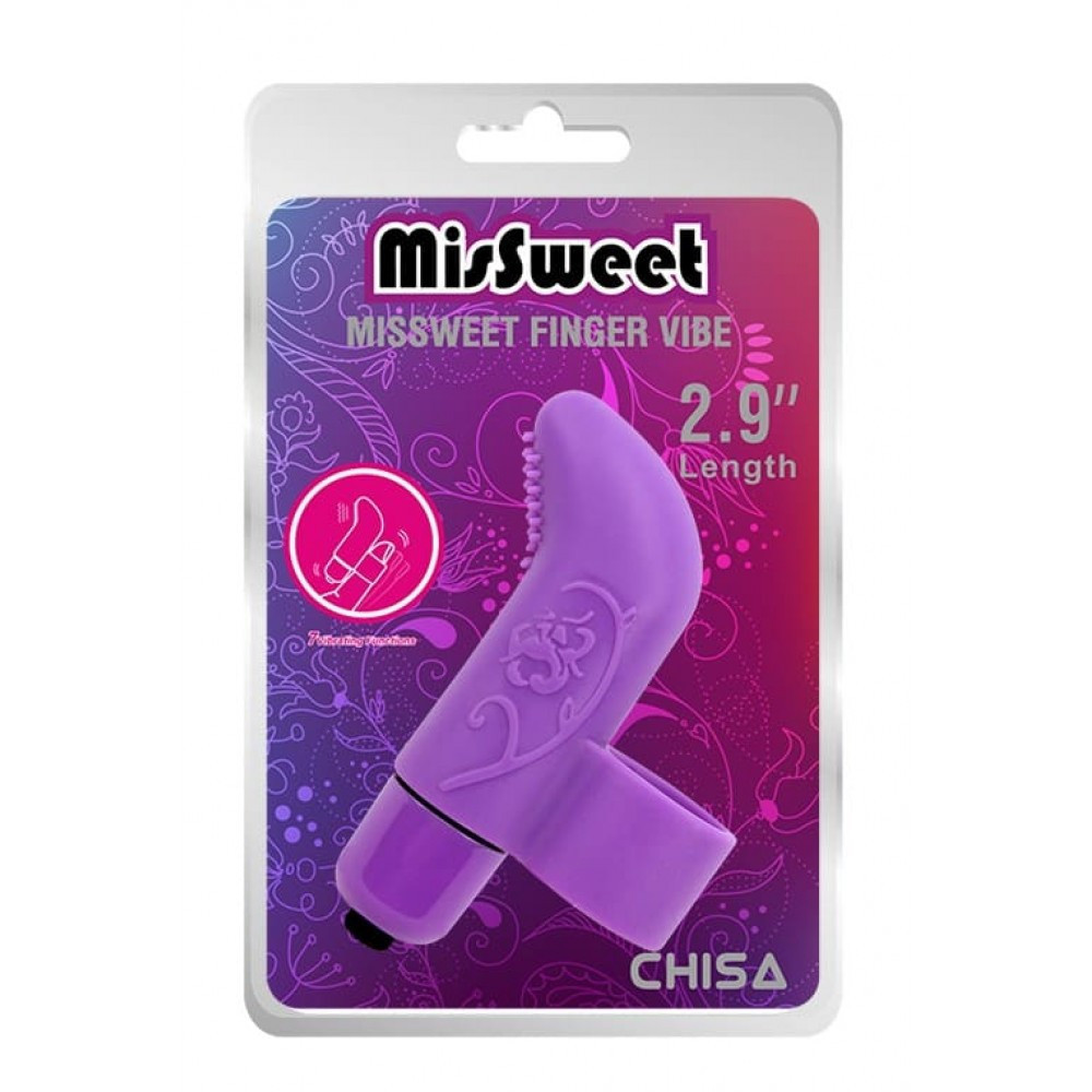 Вибратор для клитора на палец Chisa Mis Sweet Finger Vibe с рельефом, фиолетовый Sex Aura Киев - изображение 4