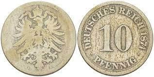 10 пфеннигов 1874 A - Германия Полтава - изображение 1