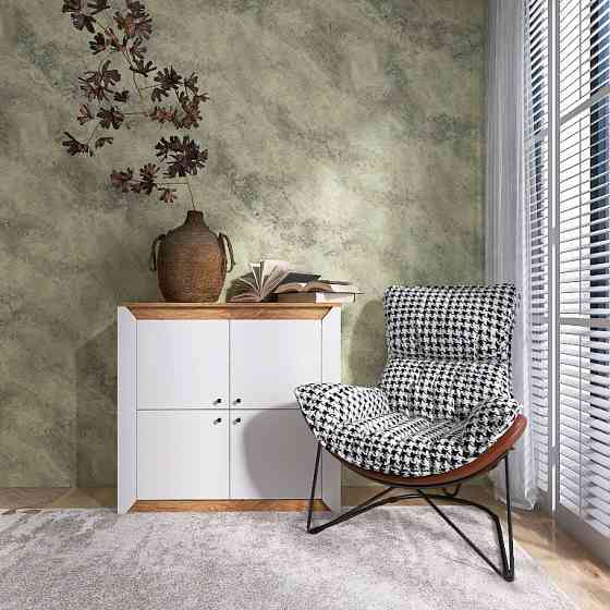 Тумба 4-х дверна закрита Еверест Нордік-980 98х38х92 см Білий + Дуб крафт золотий (DTM-5527) Львів