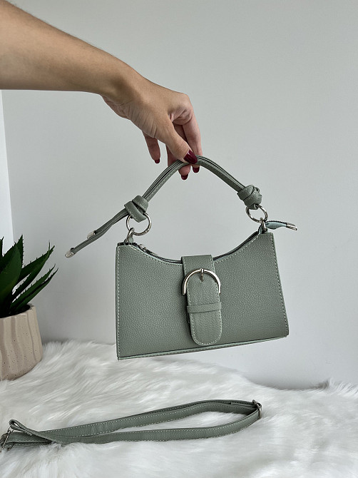 Стильная сумочка клатч багет женская молодежная яркая Турция Крохатушка одяг Фисташковый Киев - изображение 1