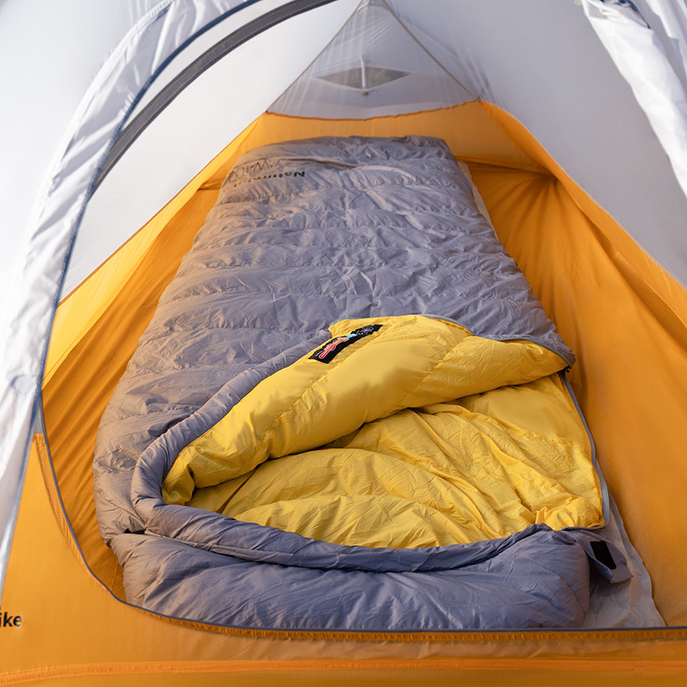 Спальник з натуральним пухом Naturehike CW400 NH18C400-D, p-р L, жовто-сірий Киев - изображение 9