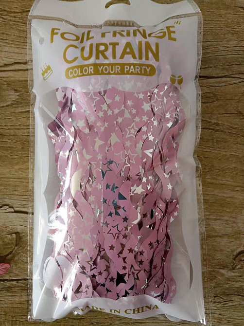 Дождик для фотозоны волнистый с принтом звезд 2 м на 1 м розовый Киев - изображение 4
